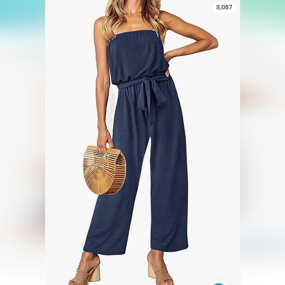 Zesica Pants - Navy sleeveless jumpsuit